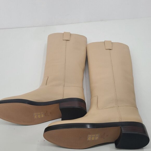 J. Crew Women's Leather Knee High Pull On Riding Boots Beechwood Cream Size 5.5 - Picture 10 of 14